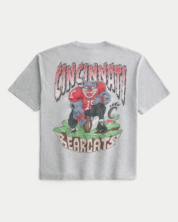 Boxy University of Cincinnati Bearcats Graphic Tee, Heather Gray view 1