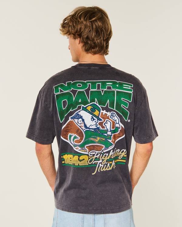 Boxy University of Notre Dame Fighting Irish Graphic Tee, Charcoal view 2