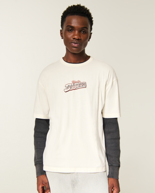 Boxy Toyota Supra Graphic Tee, Cream view 2