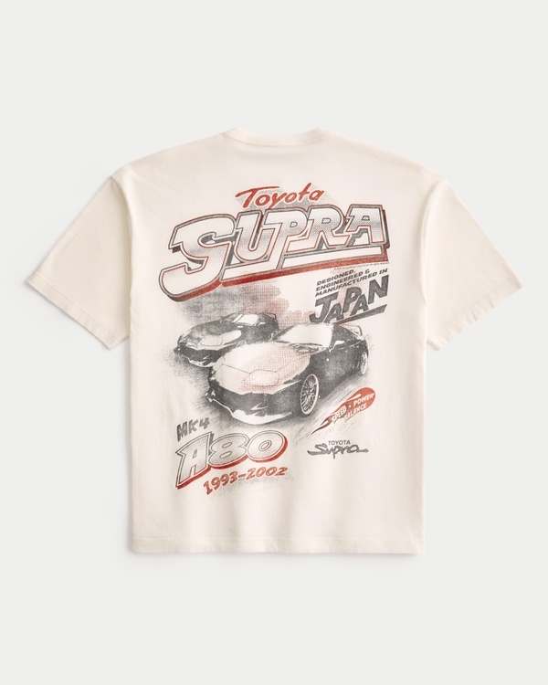 Boxy Toyota Supra Graphic Tee, Cream view 1