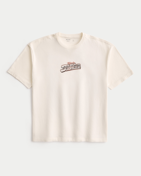 Boxy Toyota Supra Graphic Tee, Cream view 2