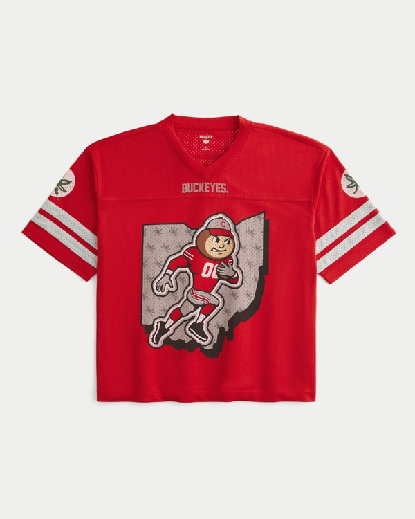 The Ohio State University Buckeyes Graphic Football Jersey, Red view 1