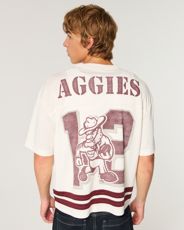 Texas A&M University Aggies Graphic Football Jersey, Cream view 2