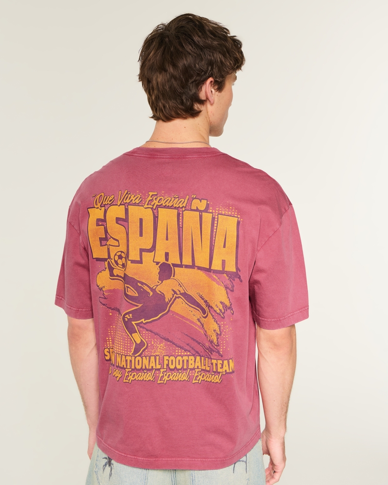 メンズ スペイン代表フットボールチームのグラフィックTシャツ