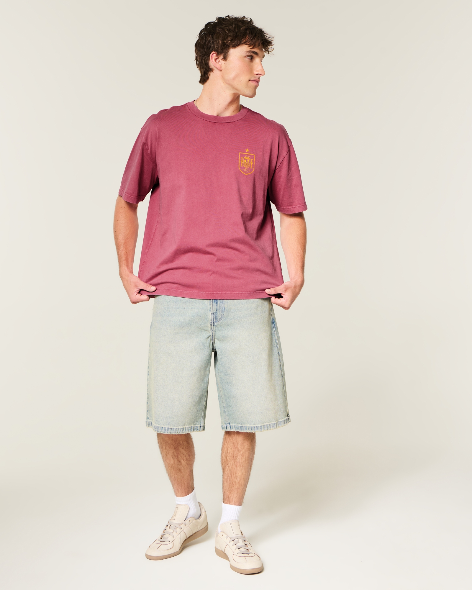  スペイン代表 Mサイズ レッド Tシャツ メンズ スペイン代表フットボールチームのグラフィックTシャツ