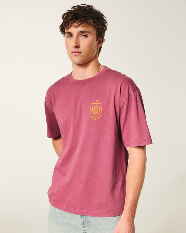 メンズ スペイン代表フットボールチームのグラフィックTシャツ