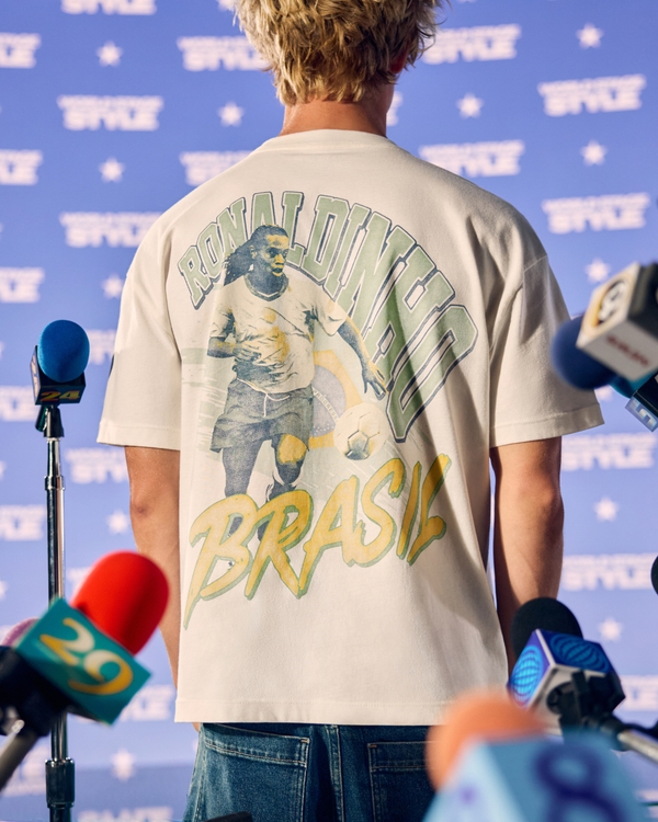 Ronaldinho Brazil Graphic Tee, Cream view 1