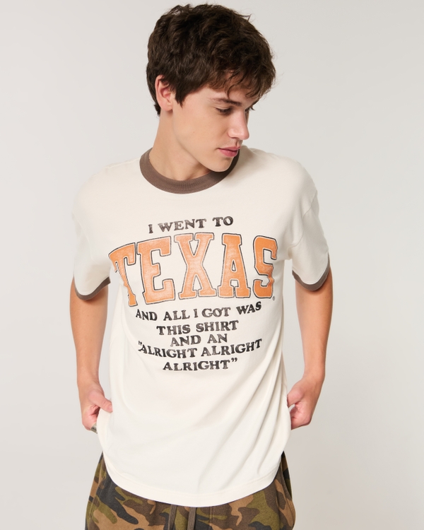 Boxy University of Texas at Austin Longhorns Graphic Tee, Cream view 1