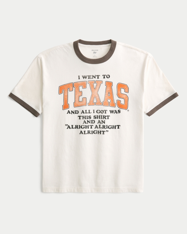 Boxy University of Texas at Austin Longhorns Graphic Tee, Cream view 1