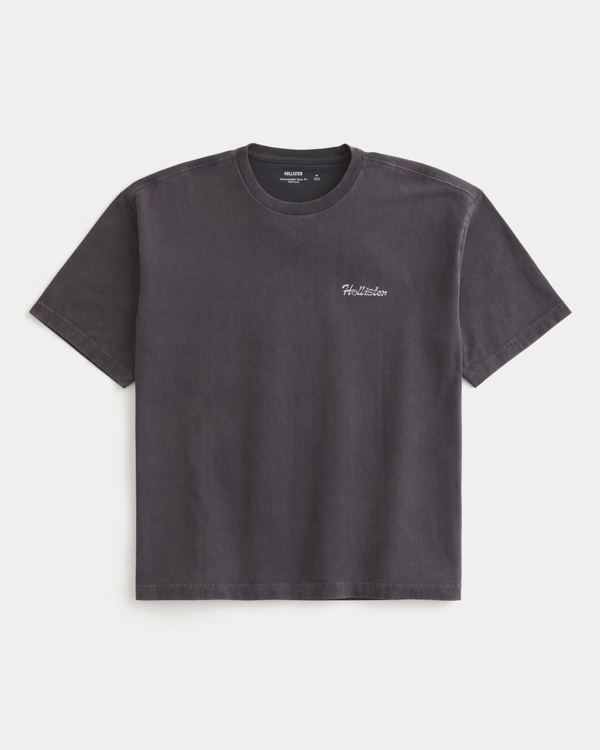 Men's Boxy Heavyweight Logo Graphic Tee | Men's Tops | HollisterCo.com