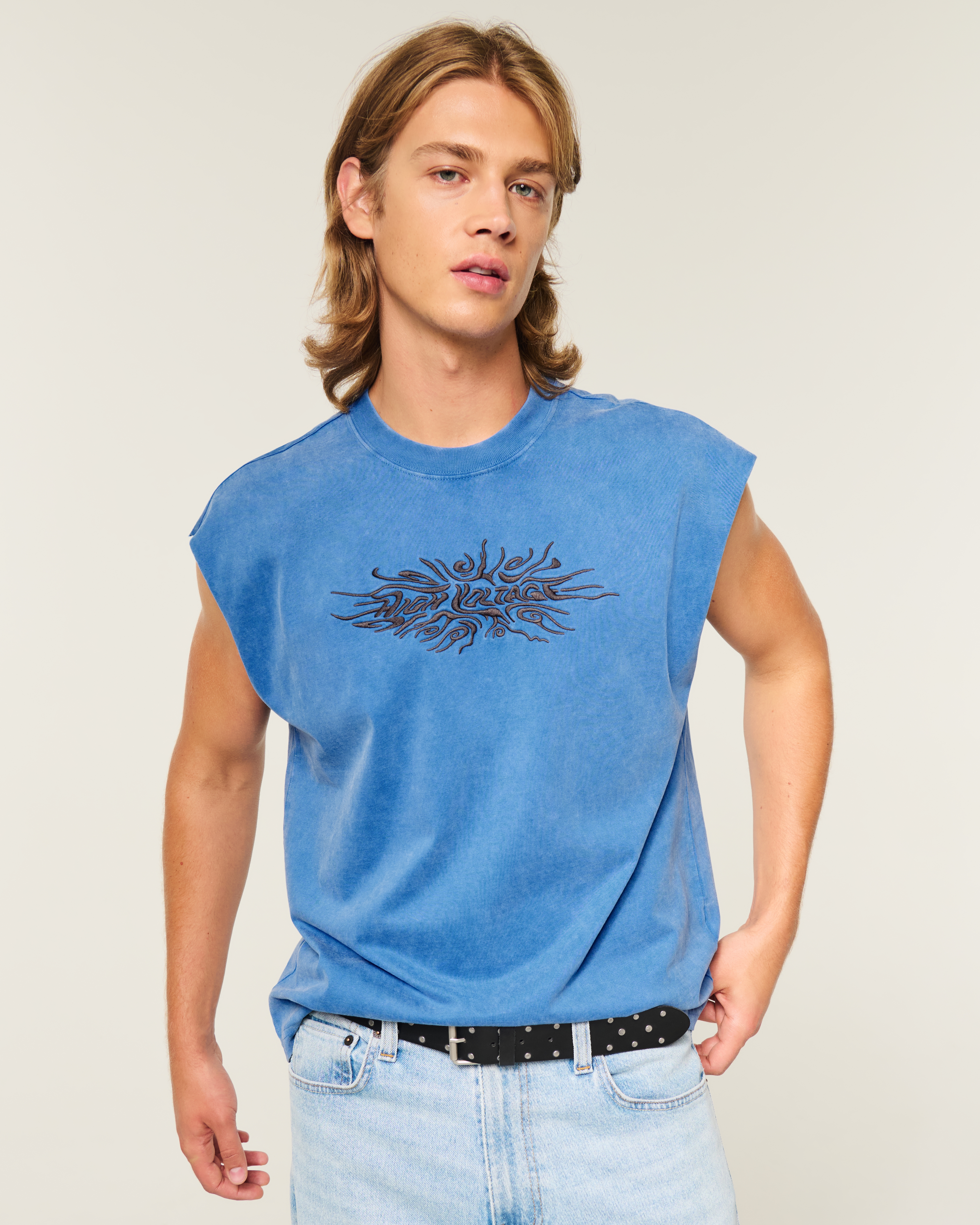 Boxy Heavyweight Graphic Cutoff Tank