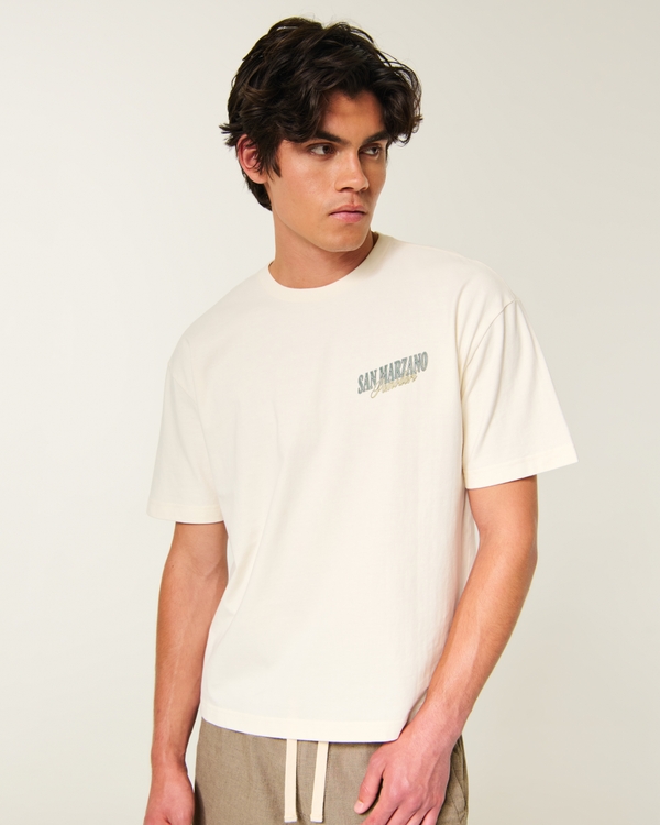 メンズ ボクシーで厚手のSan Marzano TomatoグラフィックTシャツ