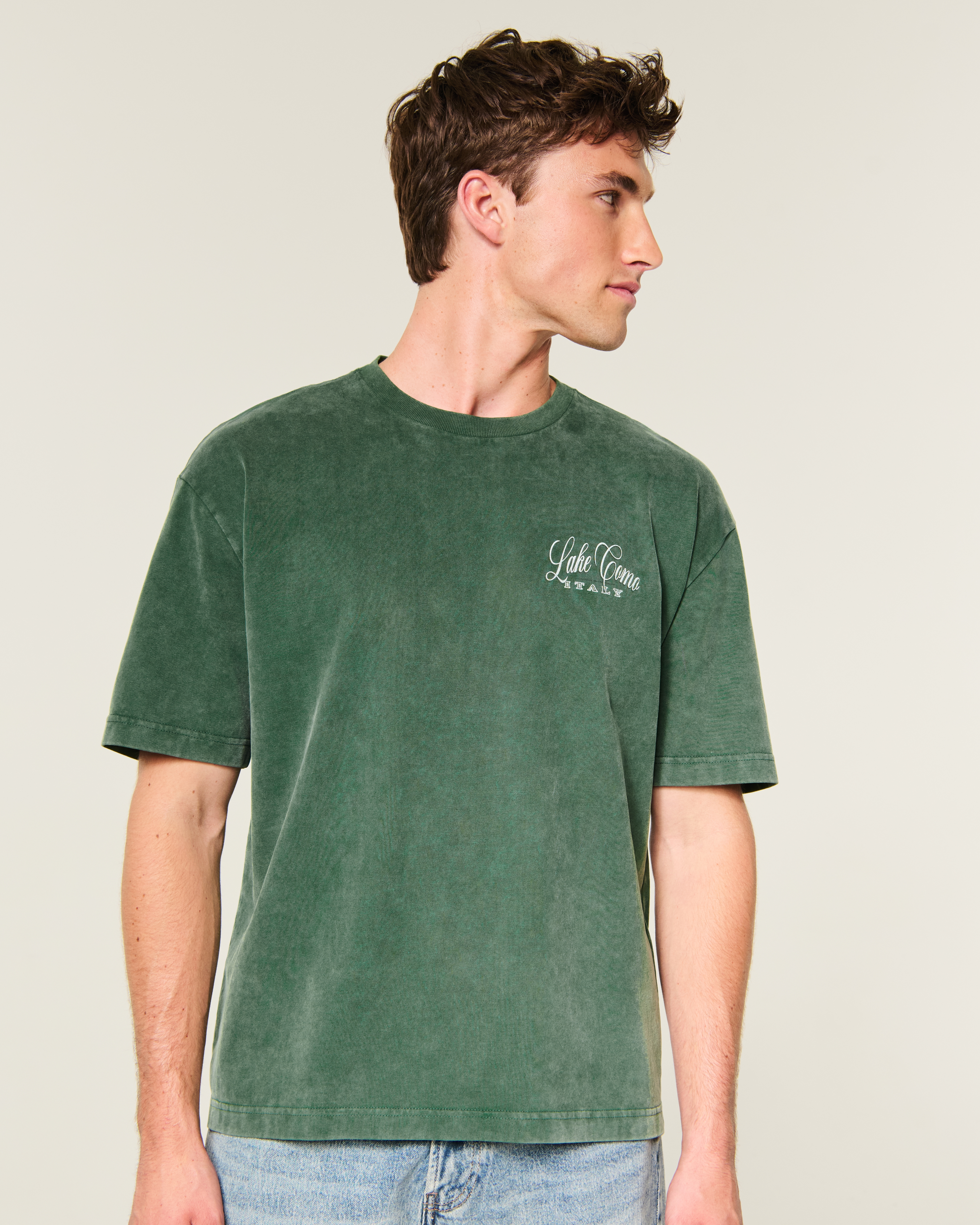 Boxy Heavyweight Lake Como Italy Graphic Tee