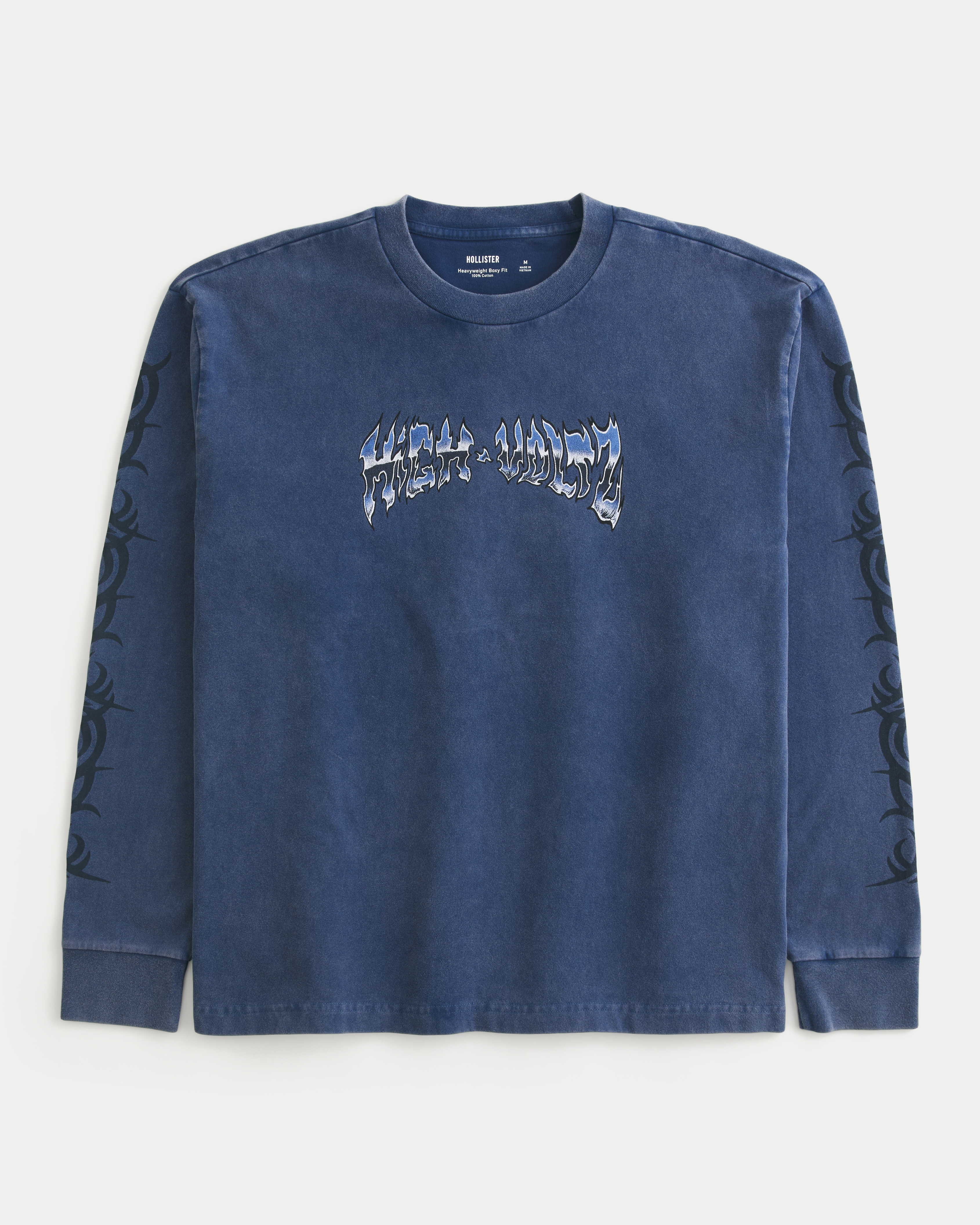 Boxy Heavyweight Long-Sleeve High Voltz Graphic Tee