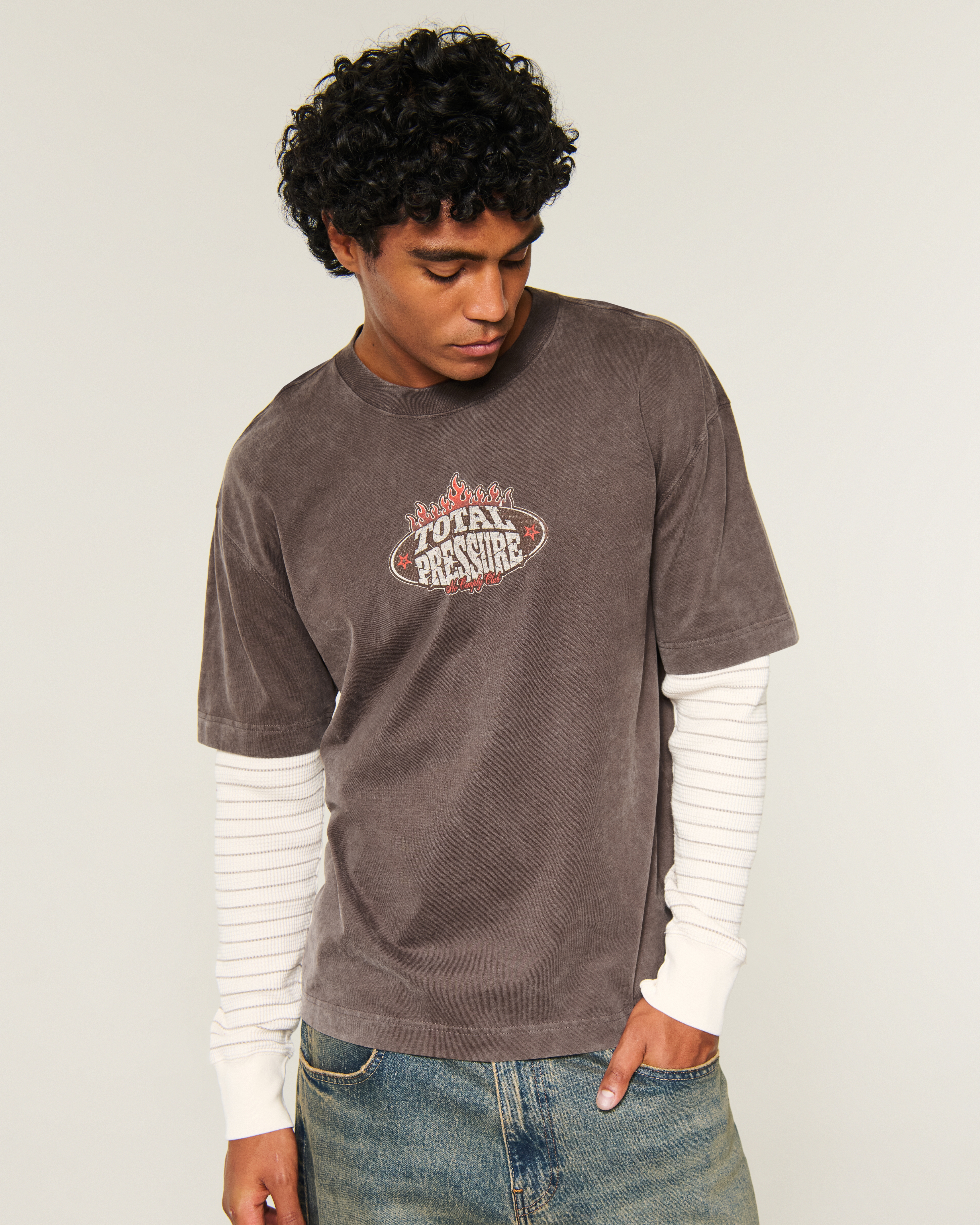 Boxy Layered 2-in-1 Total Pressure Graphic Tee