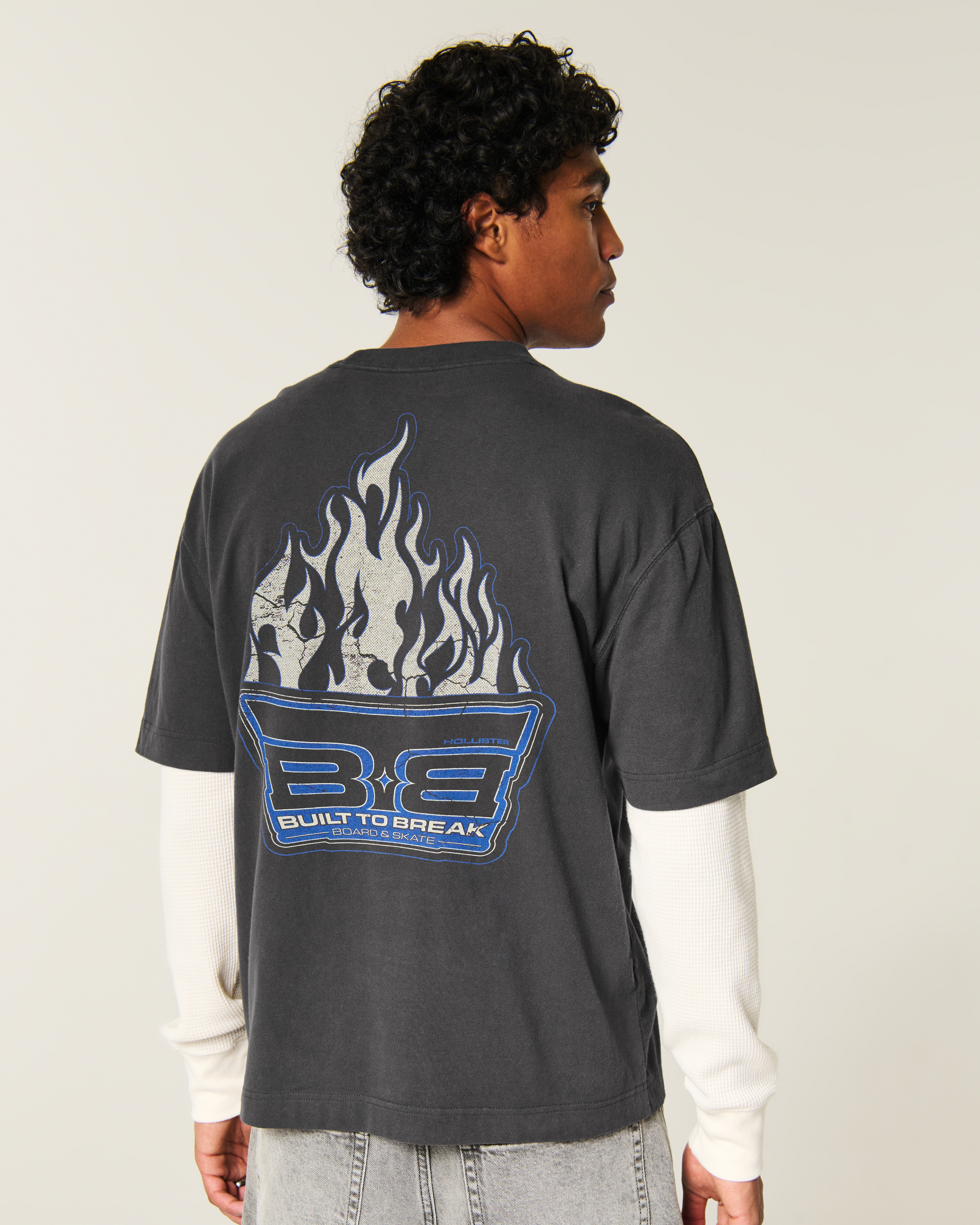 Boxy Layered 2-in-1 Built to Break Graphic Tee