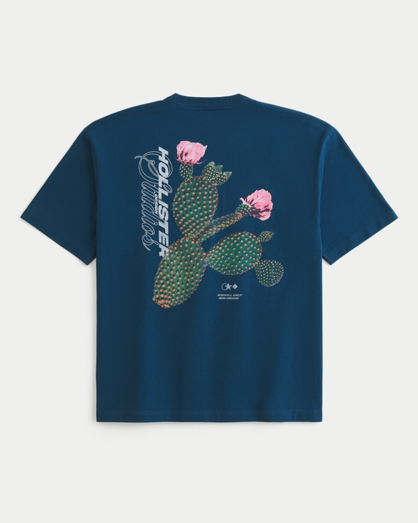 Boxy Heavyweight Logo Graphic Tee, Dark Blue view 1