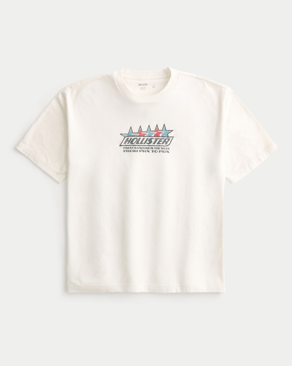 Men's Boxy Cotton Logo Graphic Tee | Men's Tops | HollisterCo.com