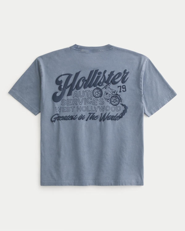 Men's Boxy Cotton Logo Graphic Tee | Men's Tops | HollisterCo.com