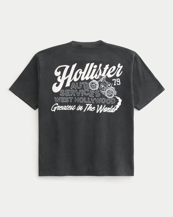 Men's Boxy Cotton Logo Graphic Tee | Men's Tops | HollisterCo.com