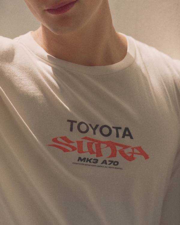 Relaxed Long-Sleeve Toyota Supra Graphic Tee, Cream view 2