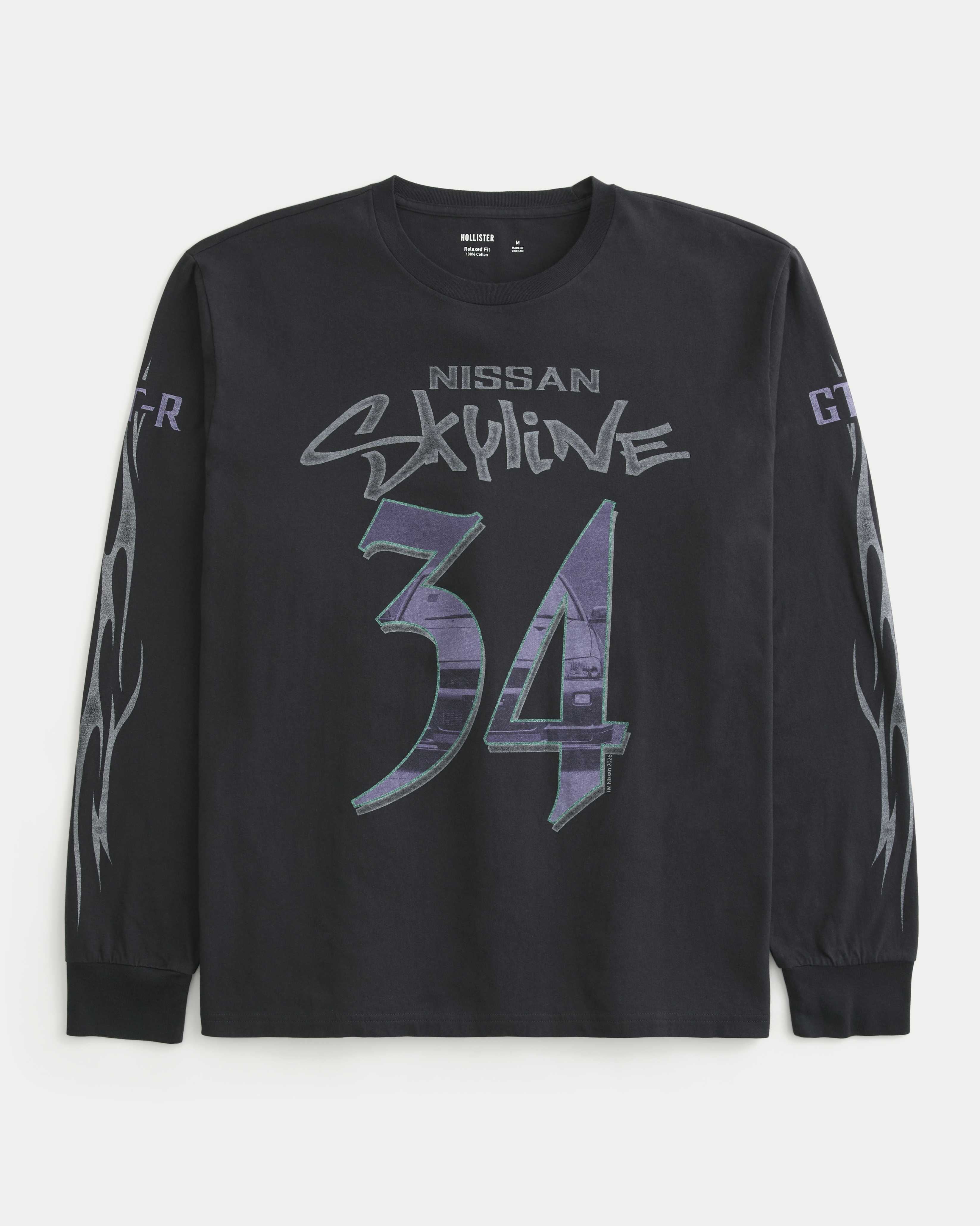 Relaxed Long-Sleeve Nissan Skyline Graphic Tee