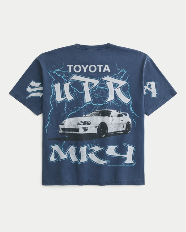Boxy Toyota Supra Graphic Tee, Navy view 1