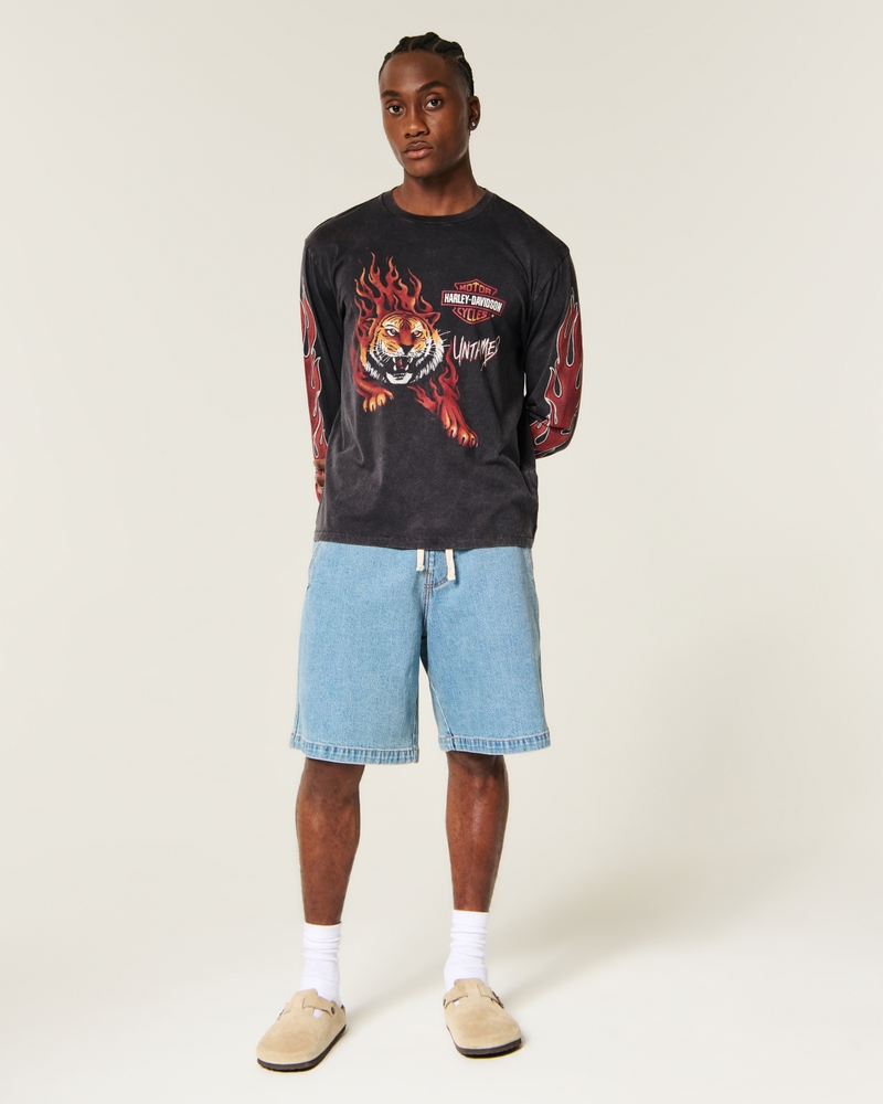 メンズ リラックス 長袖 Harley-Davidson グラフィックTシャツ