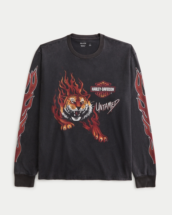 メンズ リラックス 長袖 Harley-Davidson グラフィックTシャツ