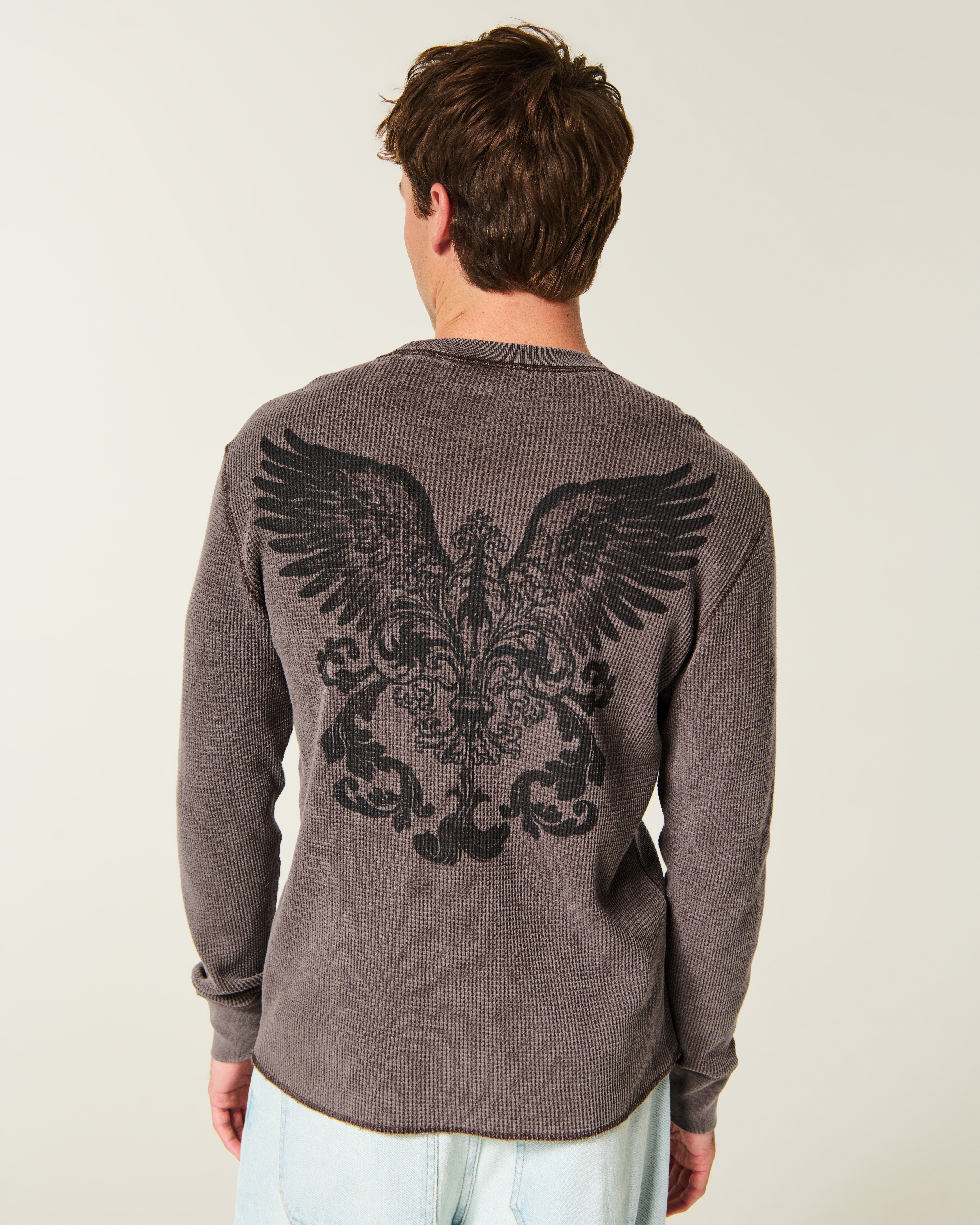Long-Sleeve Thermal Angel Wings Graphic Tee