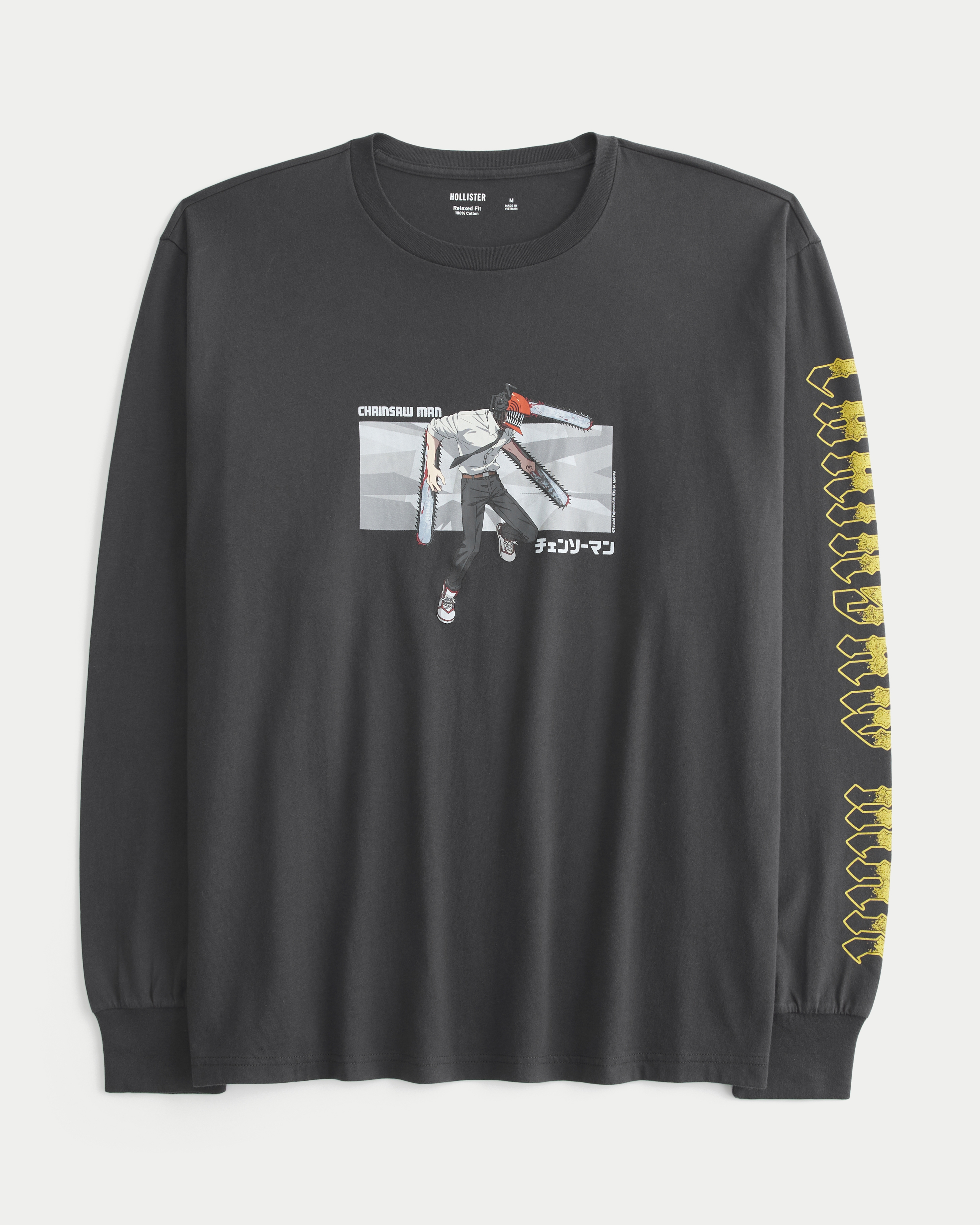 Relaxed Long-Sleeve Chainsaw Man Graphic Tee