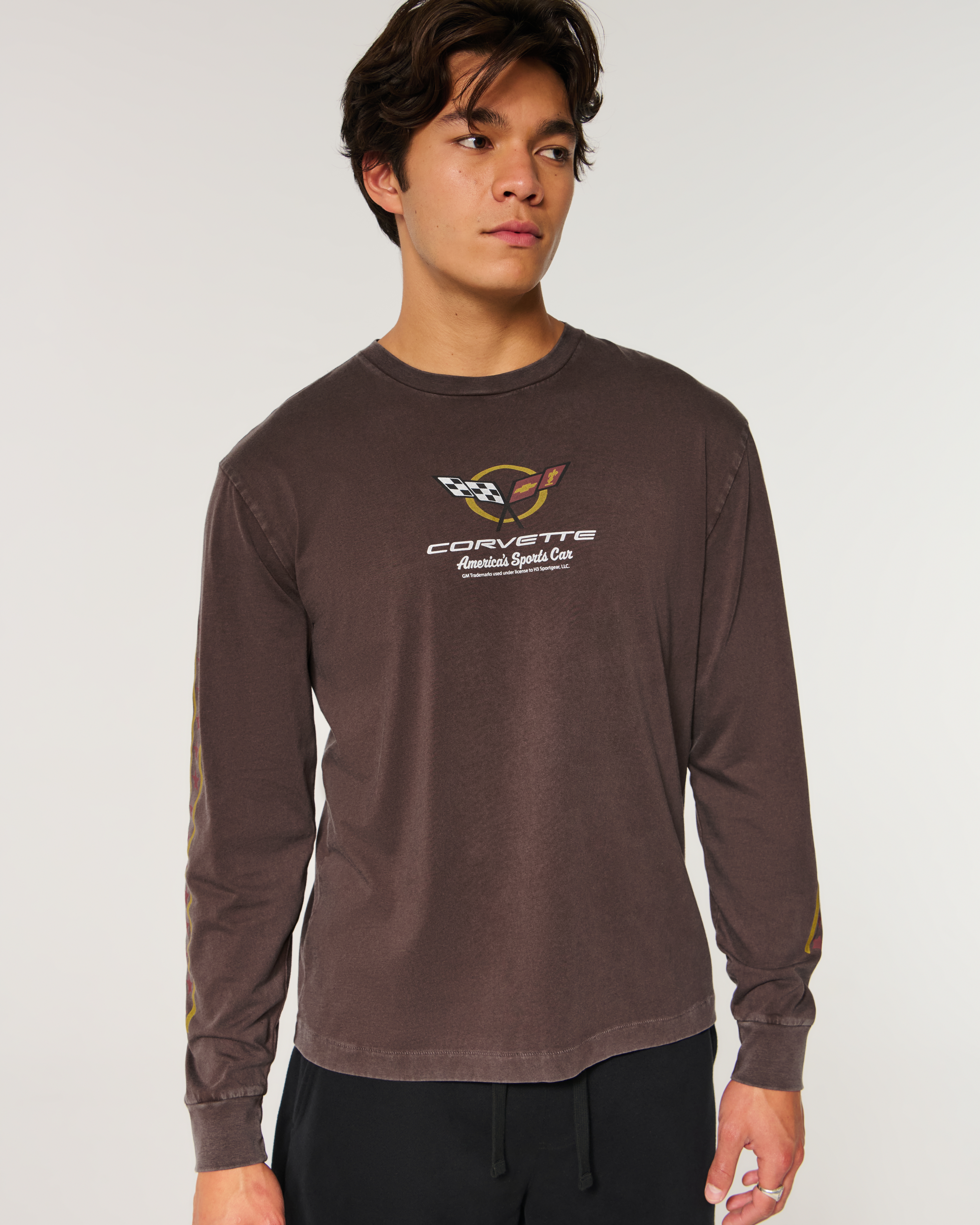 Relaxed Long-Sleeve Chevrolet Corvette Graphic Tee