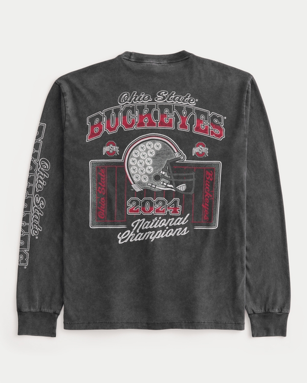 Relaxed Long-Sleeve The Ohio State University Buckeyes Graphic Tee, Charcoal view 1