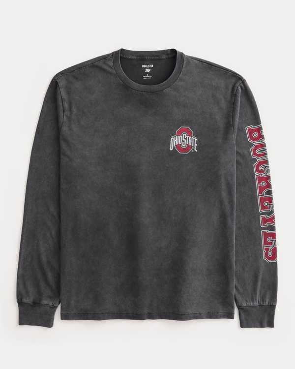 Relaxed Long-Sleeve The Ohio State University Buckeyes Graphic Tee, Charcoal view 2