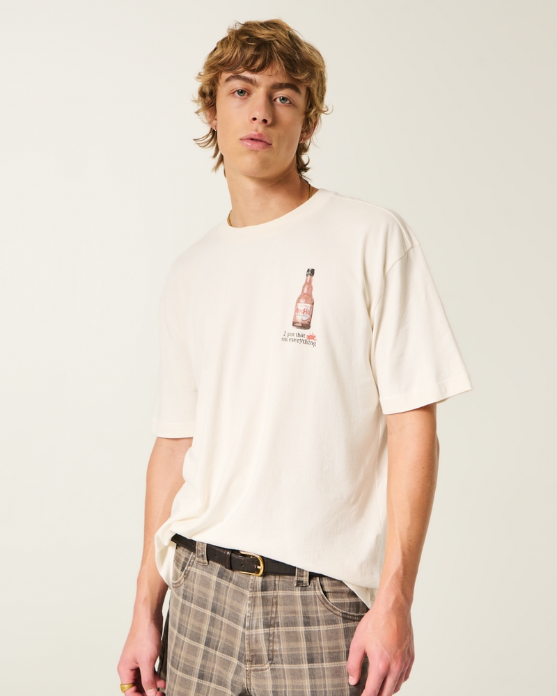 Men's Boxy Frank's RedHot Graphic Tee | Men's Clearance