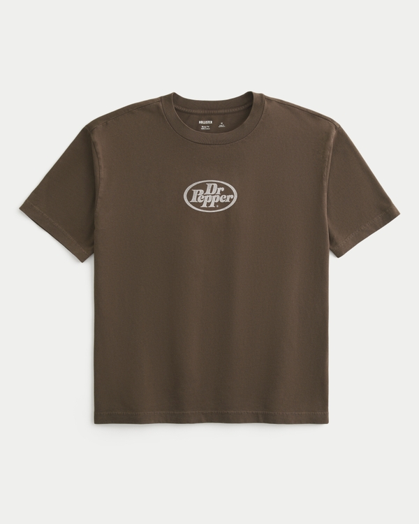 Boxy Dr Pepper Graphic Tee, Dark Brown view 2