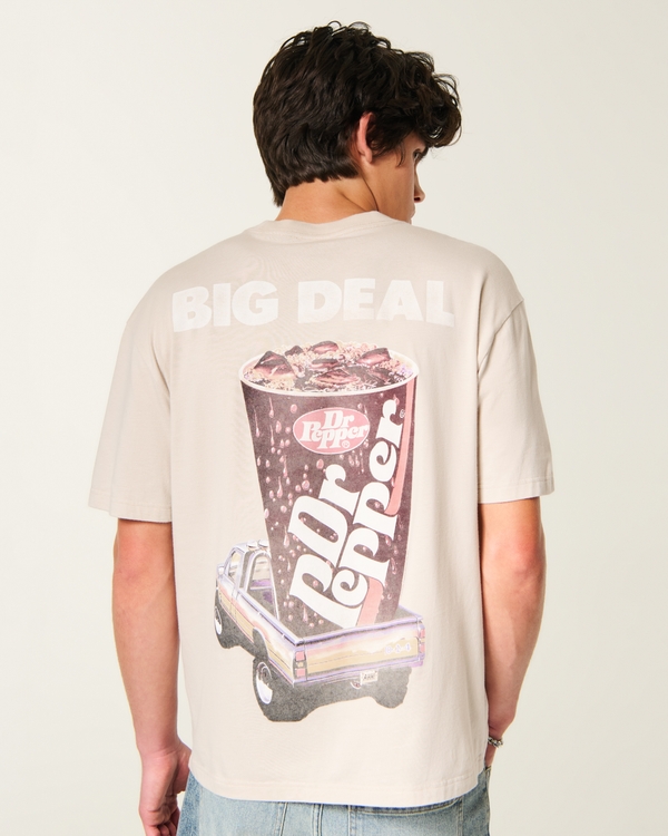Boxy Dr Pepper Graphic Tee, Beige view 1