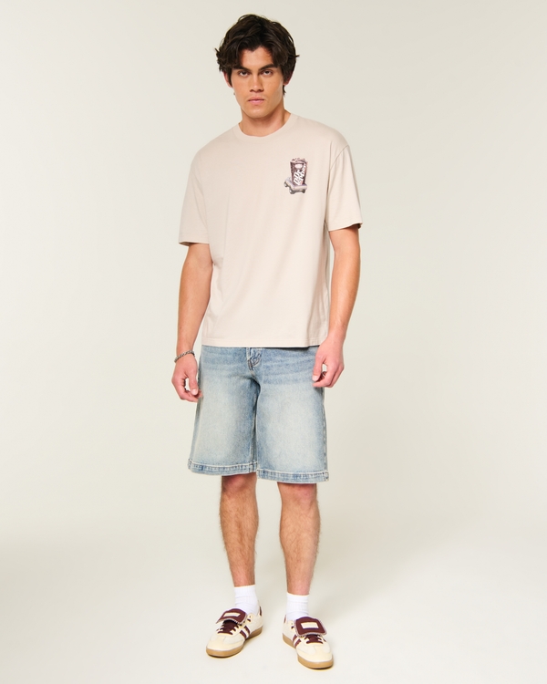 Boxy Dr Pepper Graphic Tee, Beige view 2
