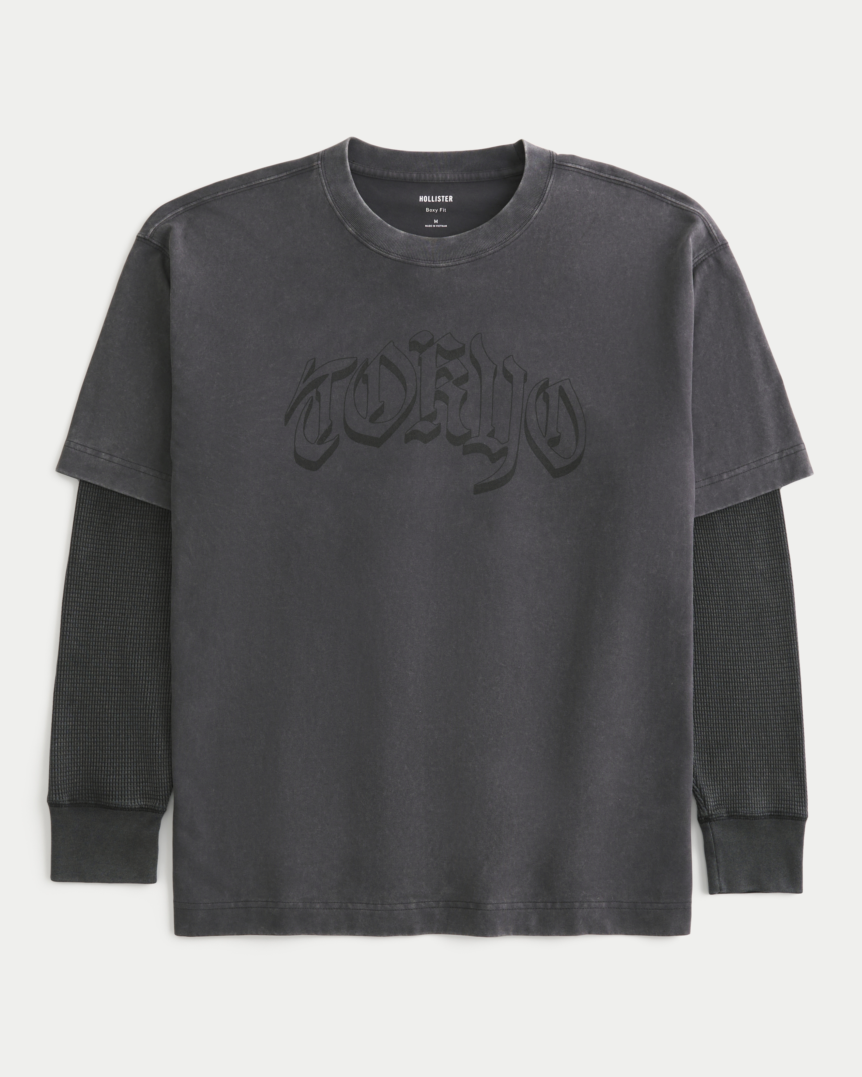 Boxy Layered Thermal Tokyo Graphic Shirt