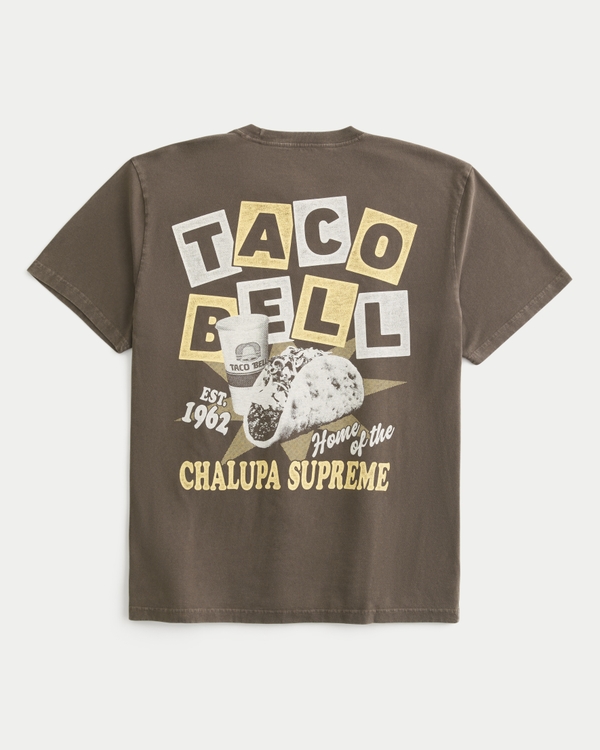 Relaxed Taco Bell Graphic Tee, Brown view 2