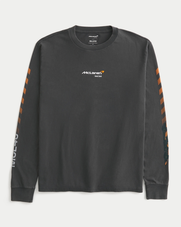 Long-Sleeve McLaren Racing Graphic Tee, Charcoal view 1