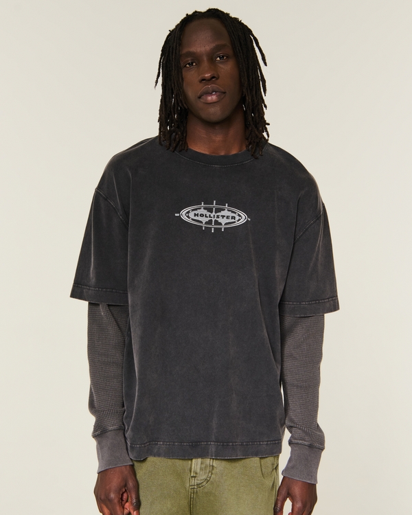 Boxy Layered 2-in-1 Logo Graphic Tee