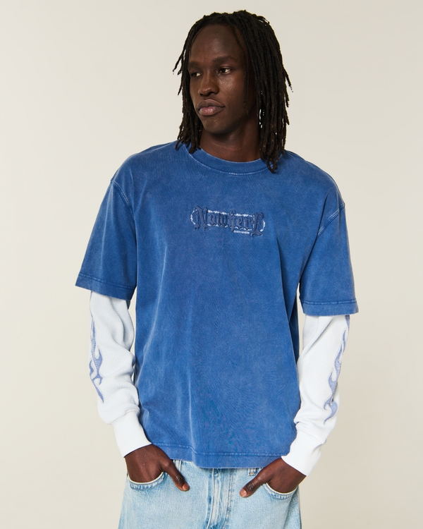 Boxy Layered 2-in-1 Nowhere Everywhere Graphic Tee