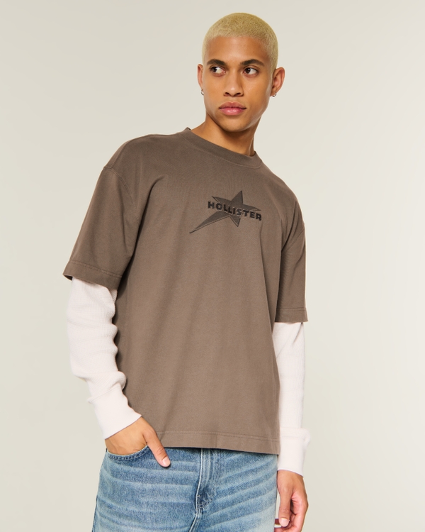 Boxy Layered 2-in-1 Logo Graphic Tee