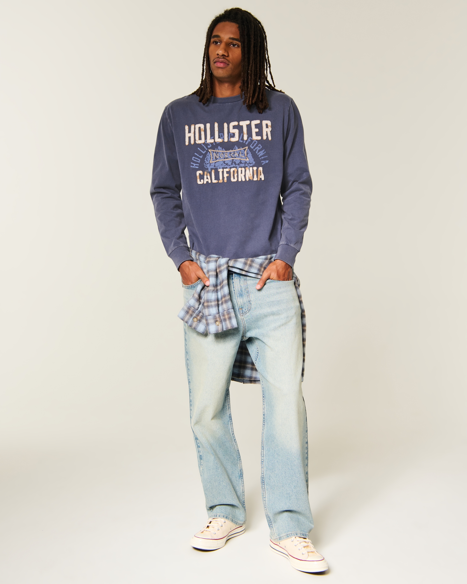 メンズ 長袖ロゴグラフィックTシャツ | メンズ トップス | HollisterCo.com