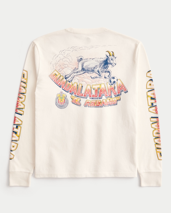 Long-Sleeve C.D. Guadalajara Graphic Tee, Cream view 1