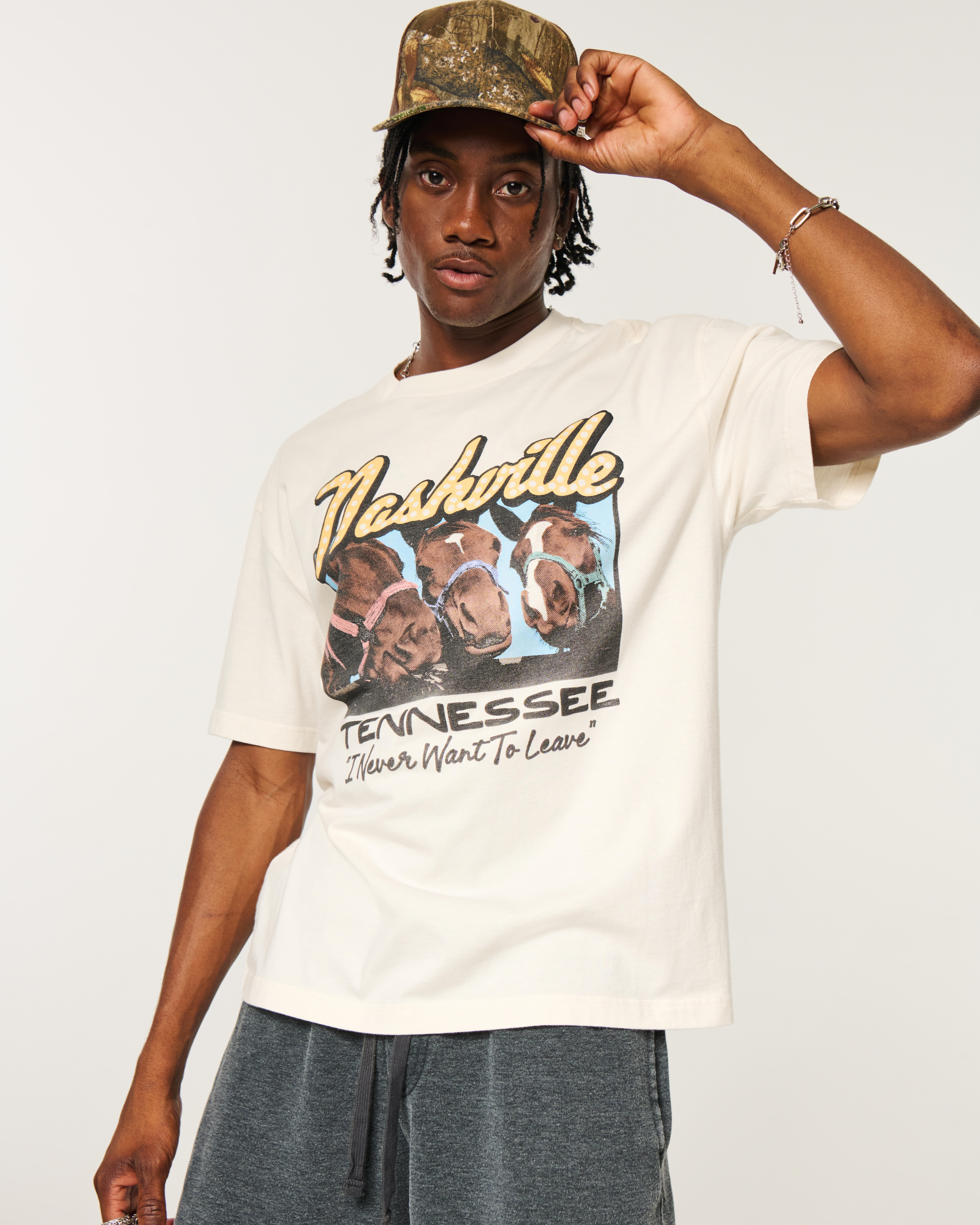 Boxy Cotton Nashville Tennessee Graphic Tee