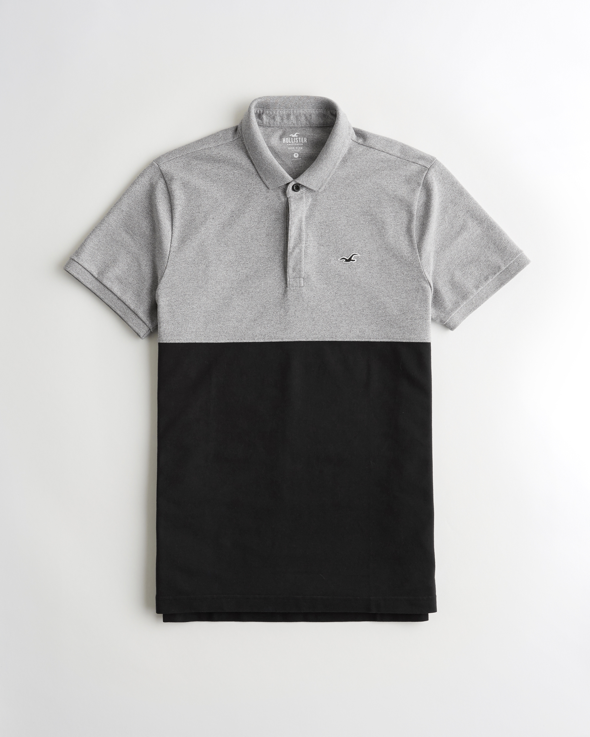 hollister grey polo shirt