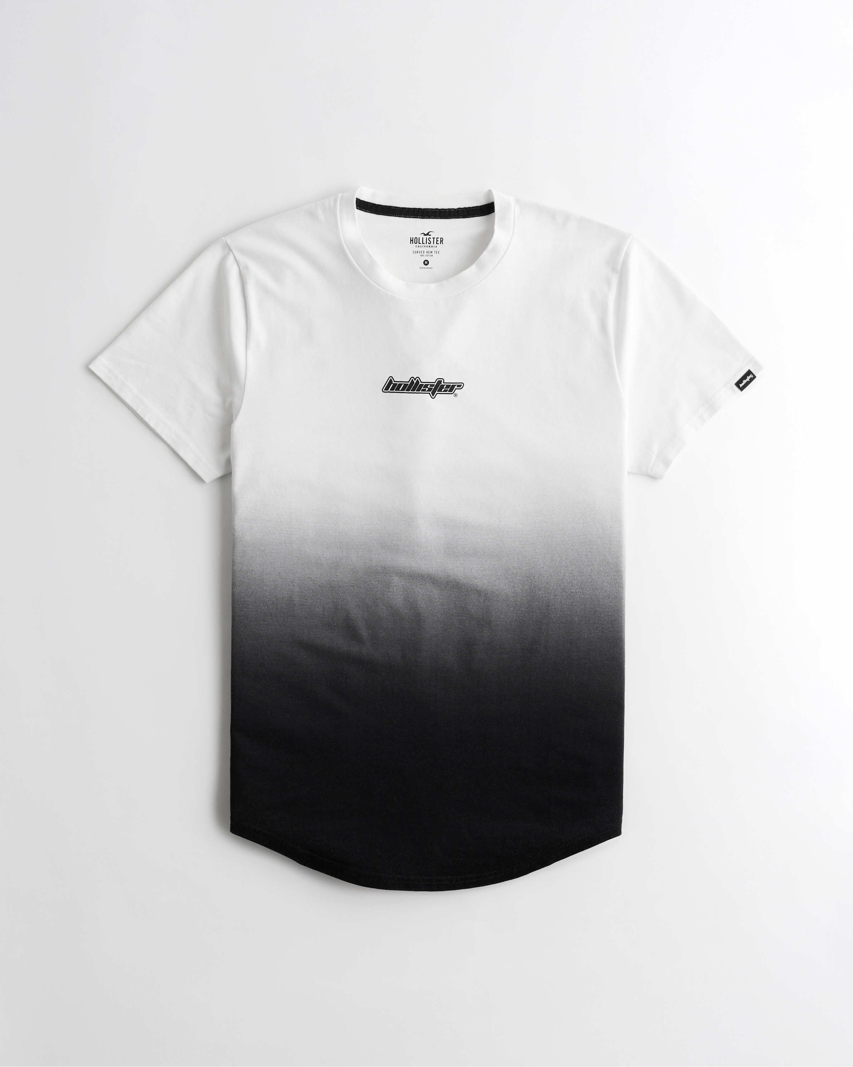 Hollister Curved Hem Icon Logo T-shirt in White for Men