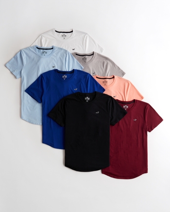 Guys Logo Icon Curved Hem T-Shirt 7-Pack | Guys Multipacks | HollisterCo.com